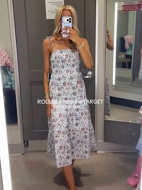 Tie-Shoulder Tiered Maxi A-Line Dress from Roller Rabbit NWOT
